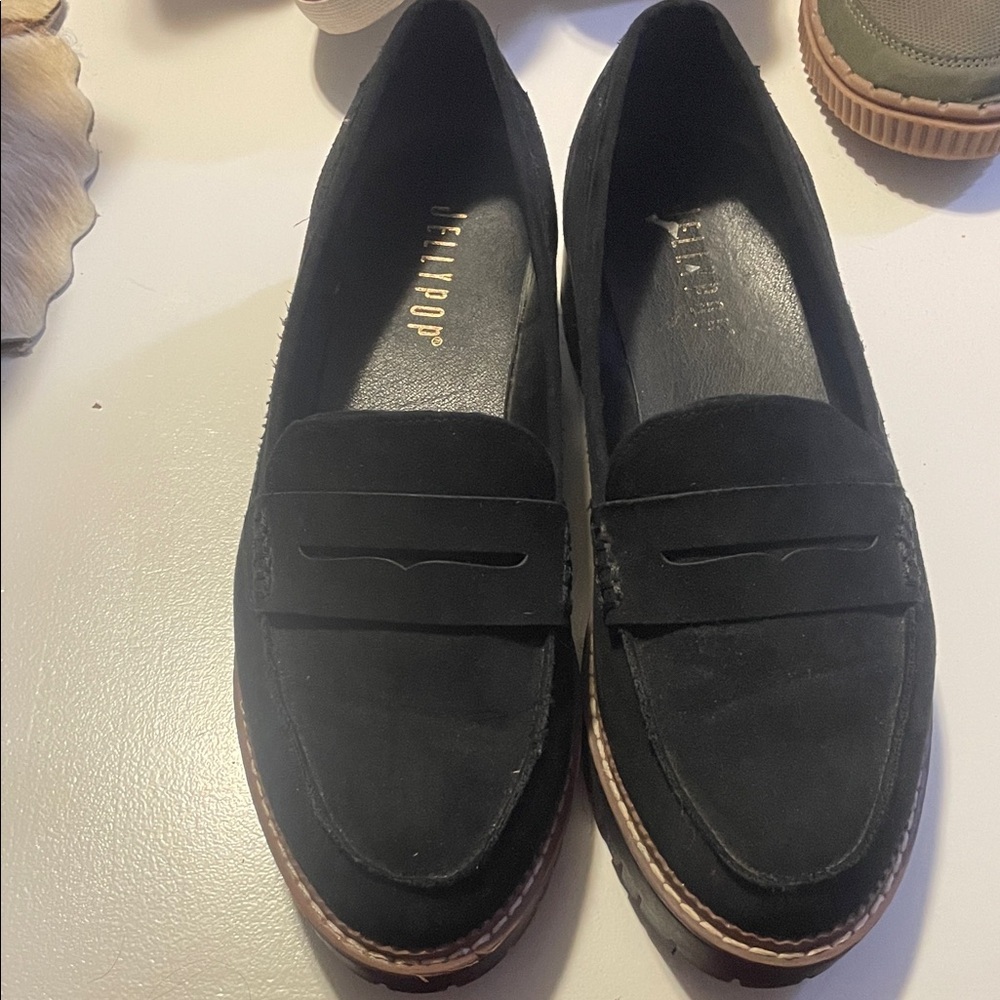 Jellypop Black Suede Loafers